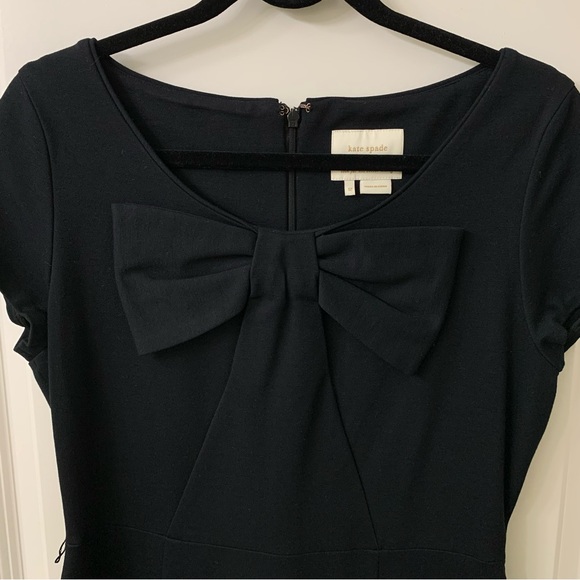 KATE SPADE Black Dress with Bow and Cap Sleeves - Picture 3 of 12